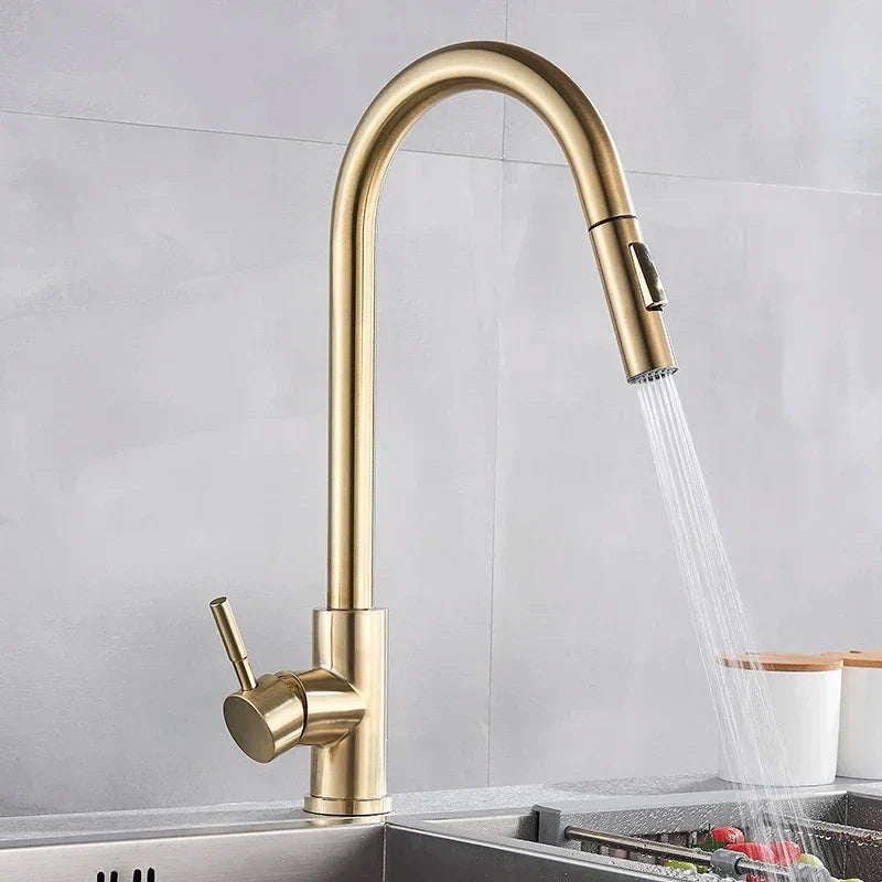 Practical and Elegant Kitchen Faucet with Pull-Out Function