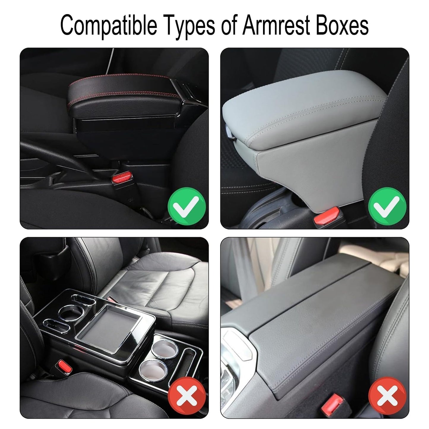 PU Leather Car Armrest Mat