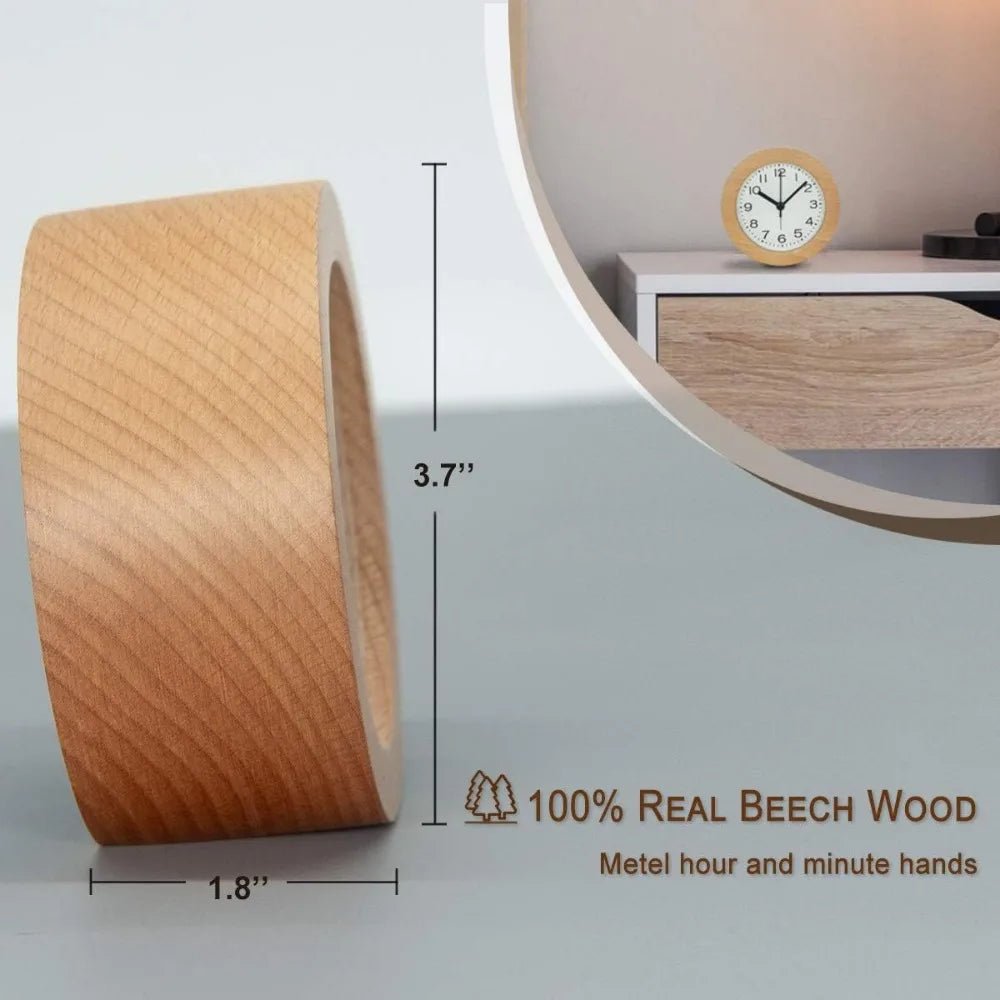 QUIETWOOD – Silent Wooden Alarm Clock for Cozy Bedrooms