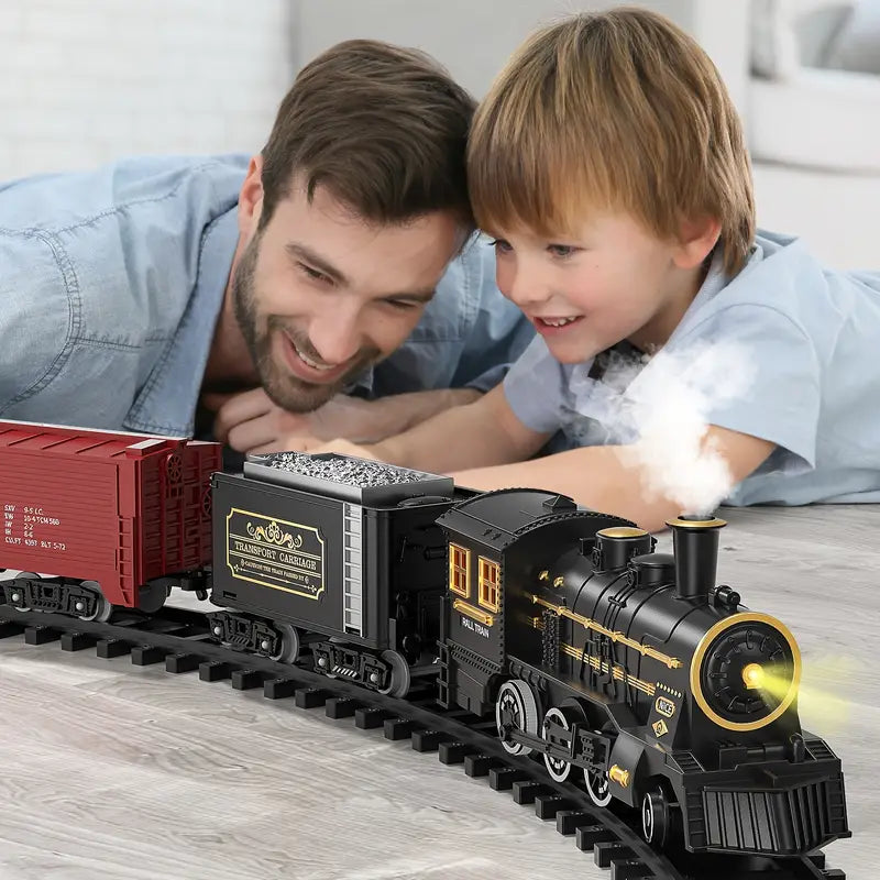 RailRush - Battery-Powered Electric Train Set with Realistic Sounds and Easy-to-Build Tracks