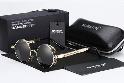 Retro Round Polarized Steampunk Sunglasses | Argo