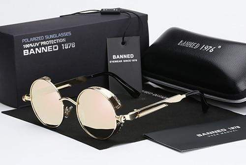 Retro Round Polarized Steampunk Sunglasses | Argo