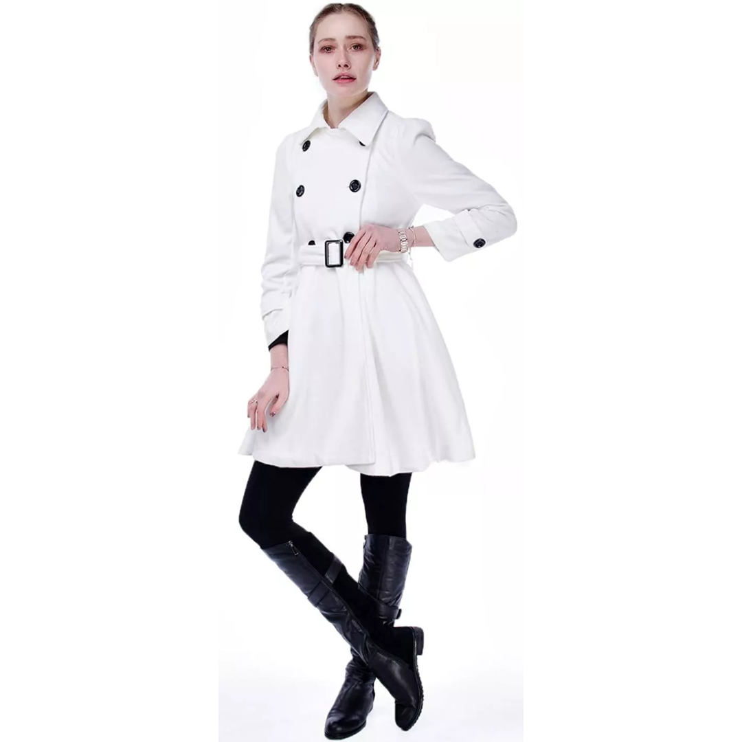 Reversible Wool Peacoat with Belt - Patty