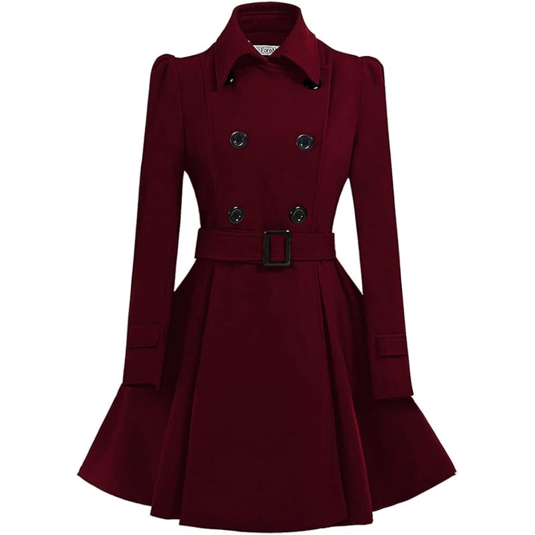 Reversible Wool Peacoat with Belt - Patty