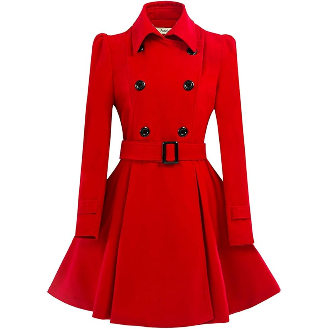 Reversible Wool Peacoat with Belt - Patty