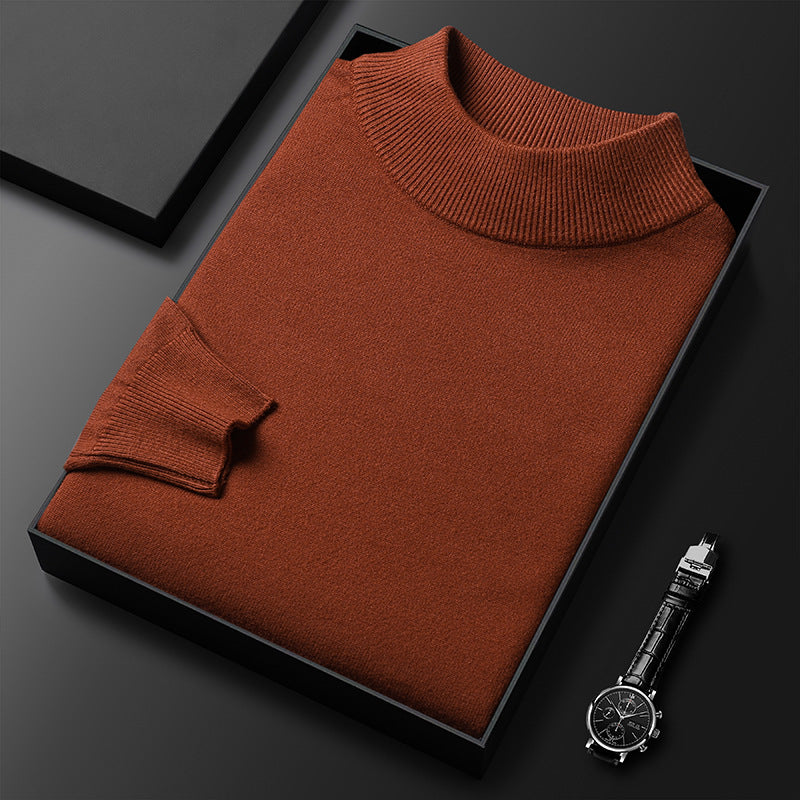 Ryan | Winter knitted jumper with half-zipped stand-up collar