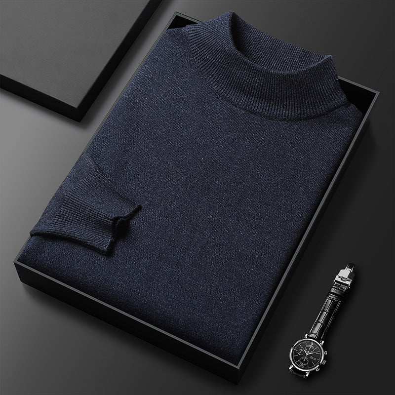 Ryan | Winter knitted jumper with half-zipped stand-up collar