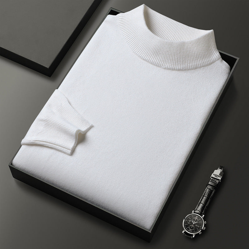 Ryan | Winter knitted jumper with half-zipped stand-up collar