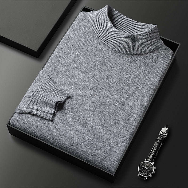 Ryan | Winter knitted jumper with half-zipped stand-up collar