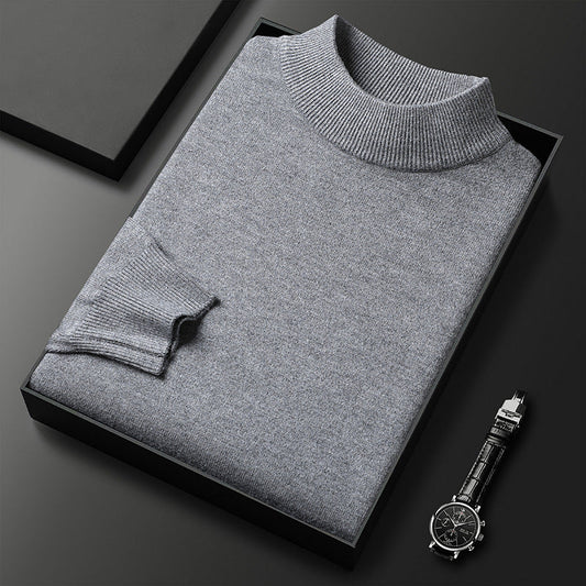 Ryan | Winter knitted jumper with half-zipped stand-up collar