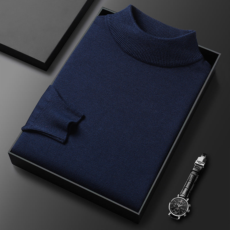Ryan | Winter knitted jumper with half-zipped stand-up collar