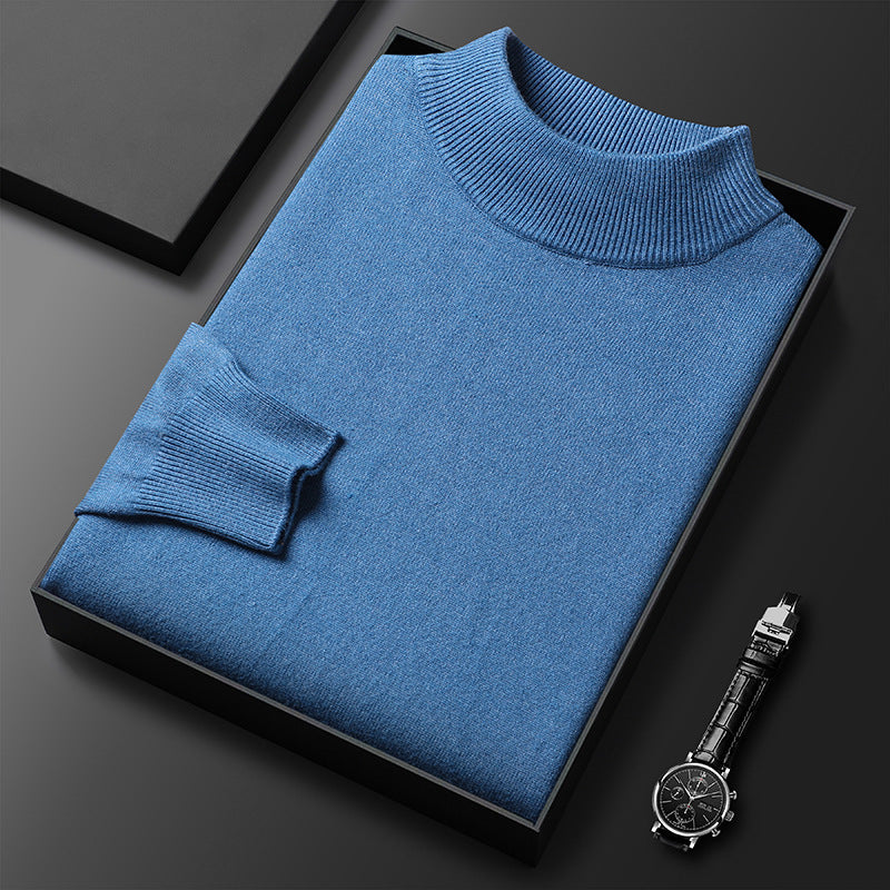 Ryan | Winter knitted jumper with half-zipped stand-up collar