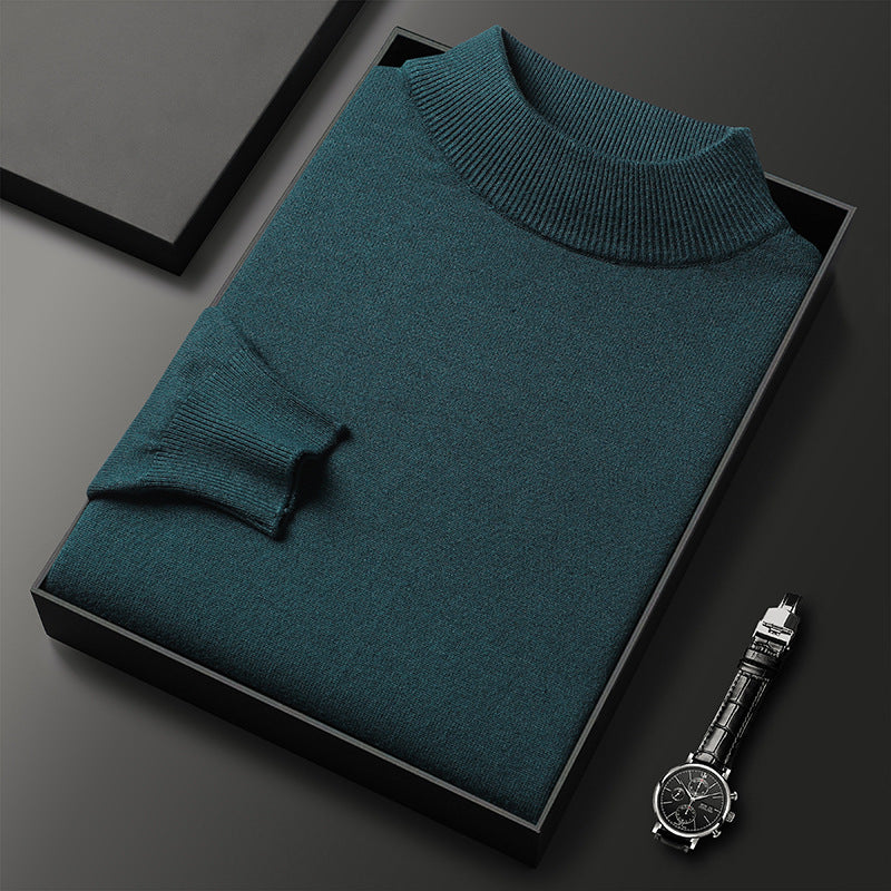 Ryan | Winter knitted jumper with half-zipped stand-up collar