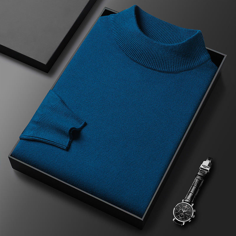 Ryan | Winter knitted jumper with half-zipped stand-up collar