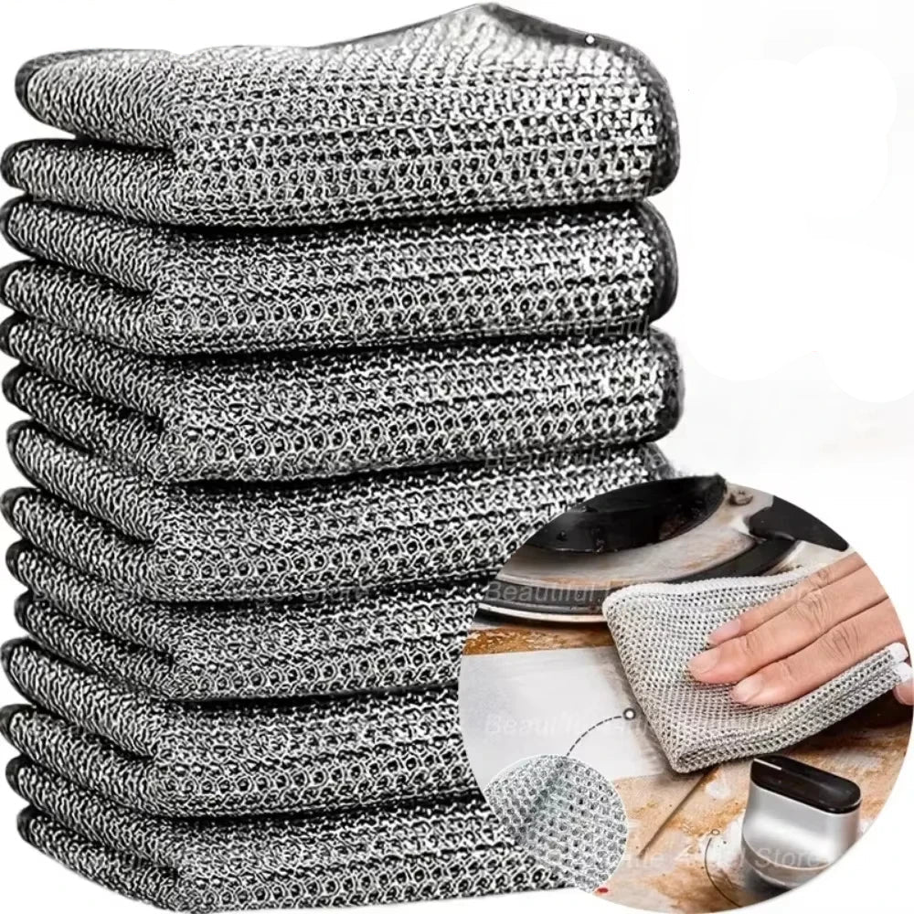 ScrubMaster - Multifunctional Steel Wire Dish Cloth, Reusable & Effective