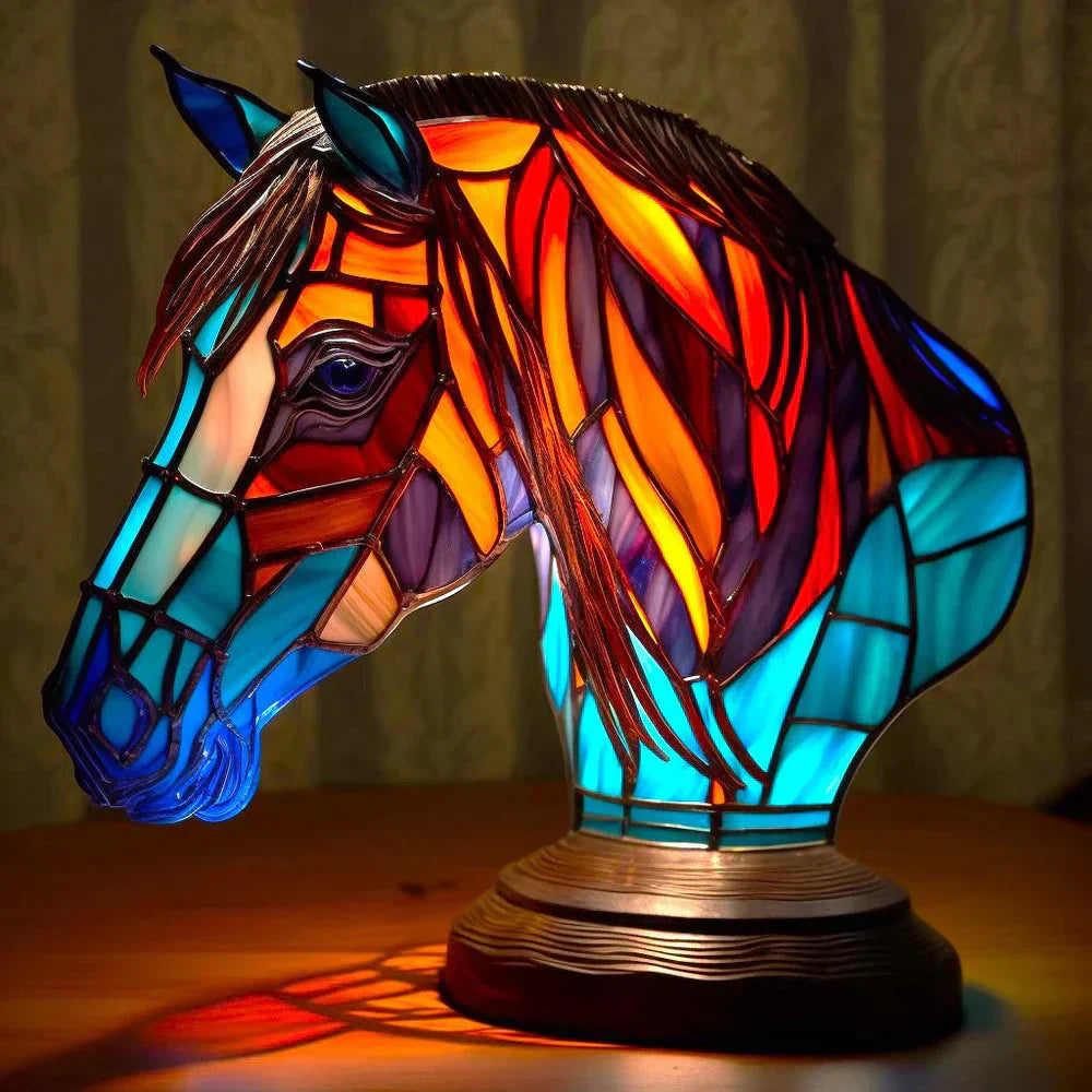 Sculptural Glass Lamp with Animal Motifs in Subtle Light