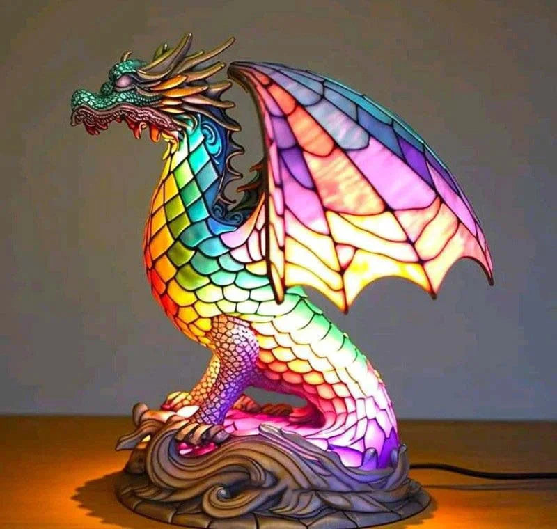Sculptural Glass Lamp with Animal Motifs in Subtle Light