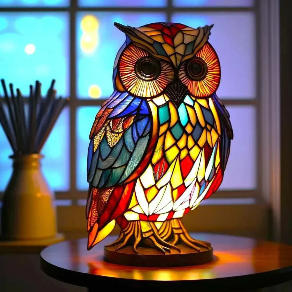 Sculptural Glass Lamp with Animal Motifs in Subtle Light