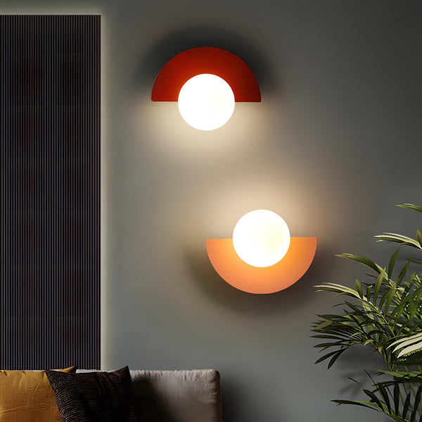 Semi-Circular Wall Lamp in Scandinavian Style Minimalism and Warm Light