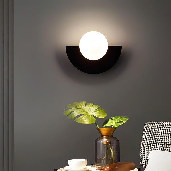 Semi-Circular Wall Lamp in Scandinavian Style Minimalism and Warm Light