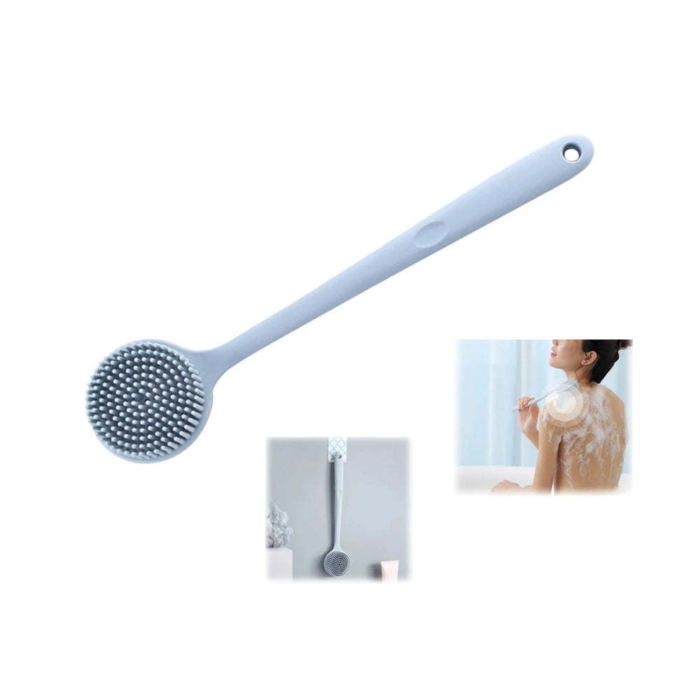 Silicone Shower Brush with Long Handle - Exfoliate and Massage