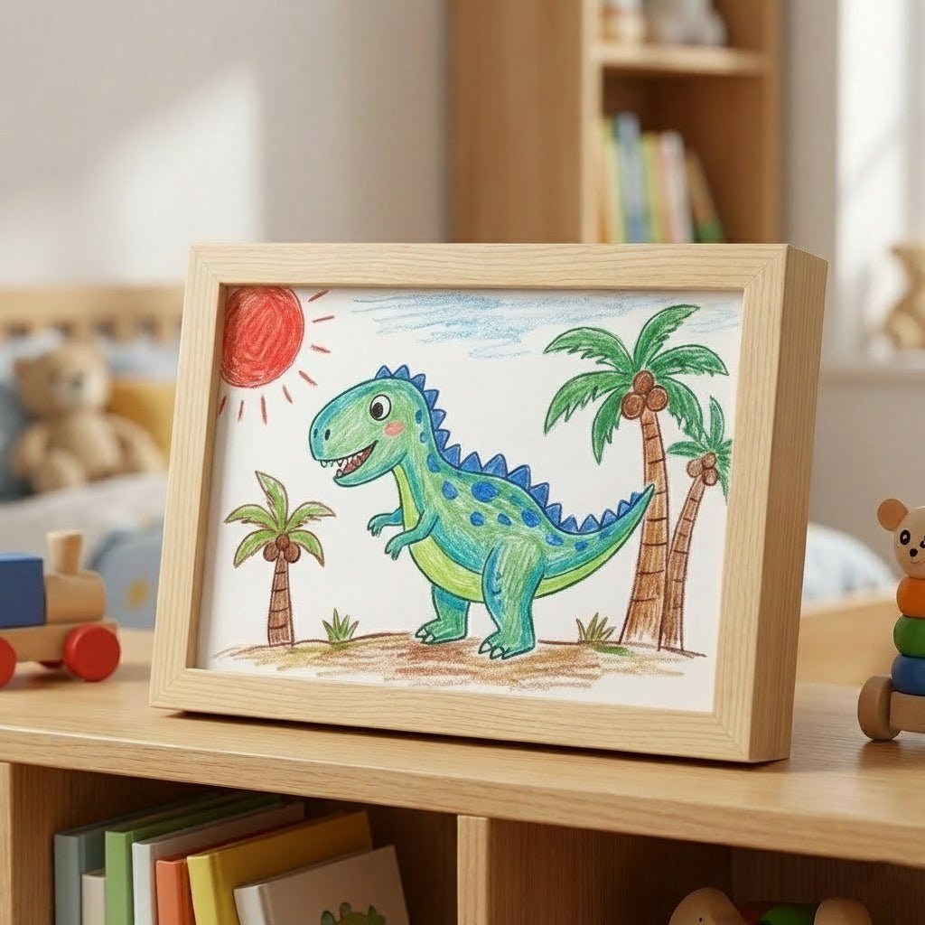 SKETCHBOX – Display frame in wood look with built-in storage space