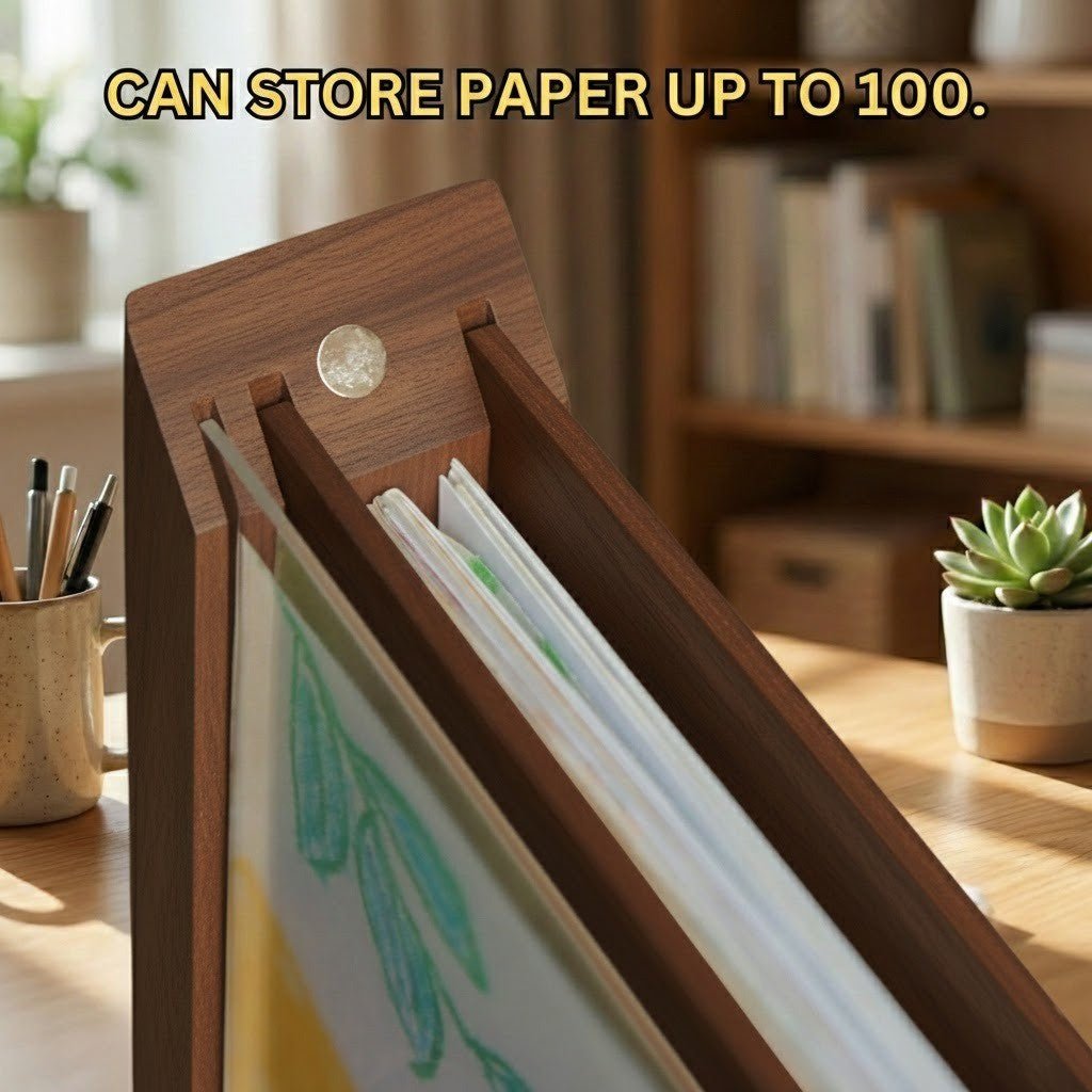 SKETCHBOX – Display frame in wood look with built-in storage space