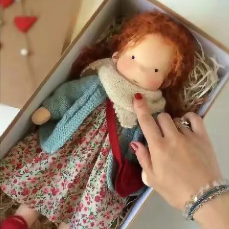 Soft Waldorf Doll Made of Fabric in a Charming Decorative Box
