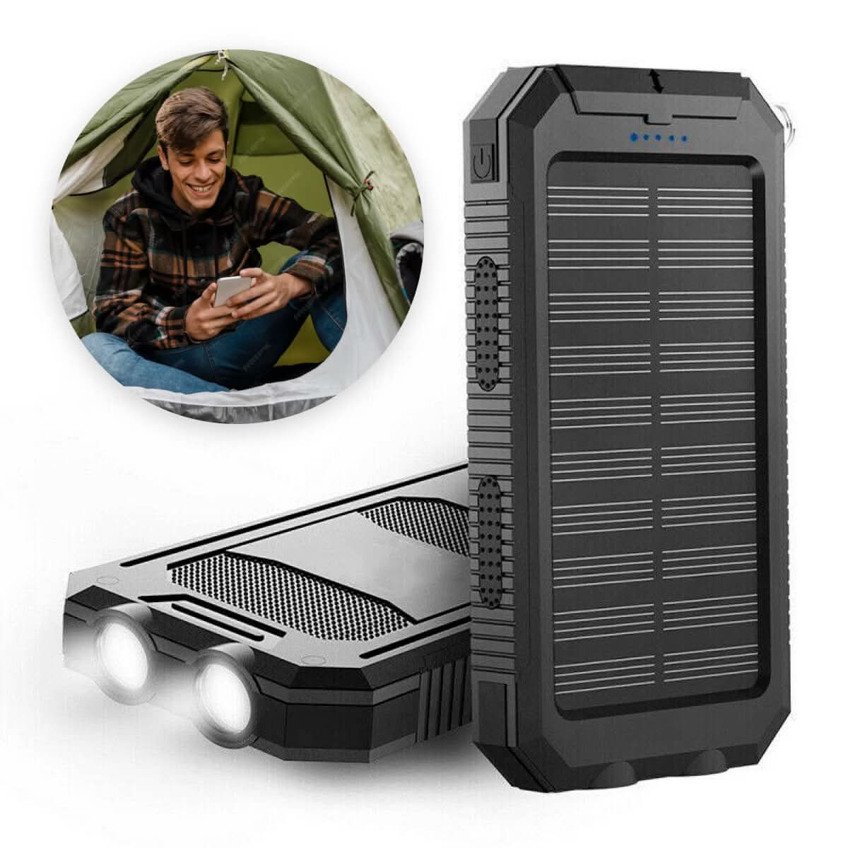 SOLARFORCE Power Bank – Waterproof Solar Power Bank with 20000mAh for Outdoor Adventures