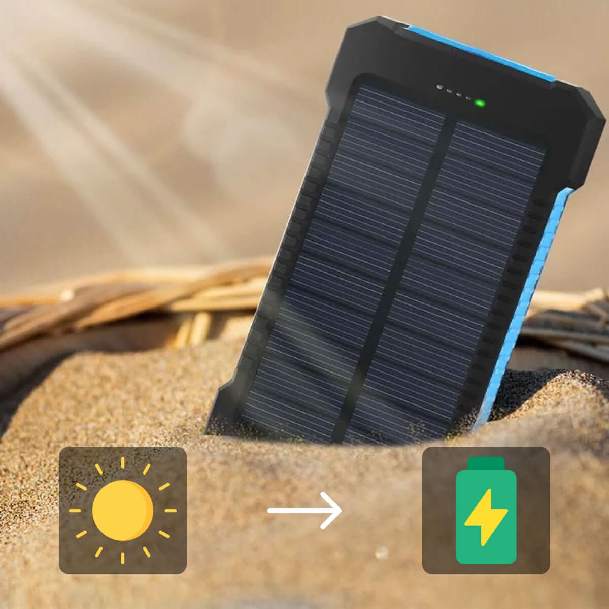 SOLARFORCE Power Bank – Waterproof Solar Power Bank with 20000mAh for Outdoor Adventures