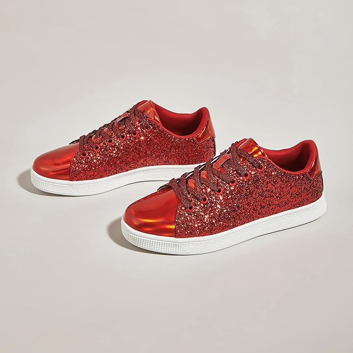 Sparkling Lace-Up Fashion Ladies Sneakers - Xenia