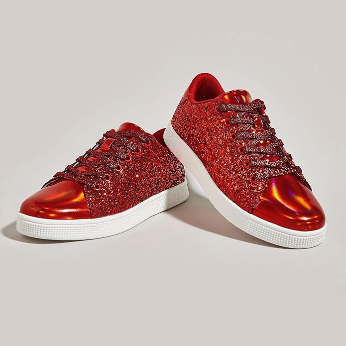 Sparkling Lace-Up Fashion Ladies Sneakers - Xenia