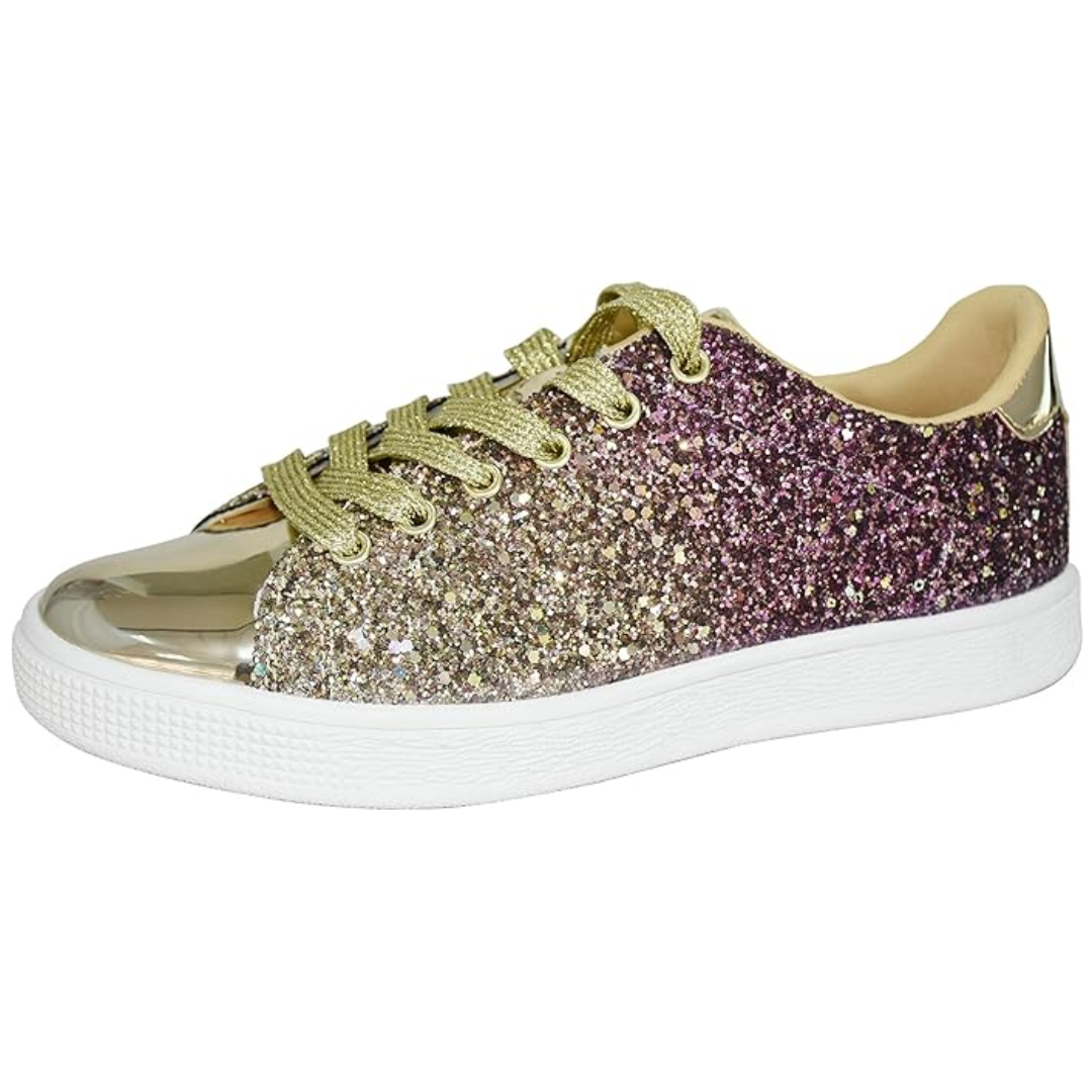 Sparkling Lace-Up Fashion Ladies Sneakers - Xenia