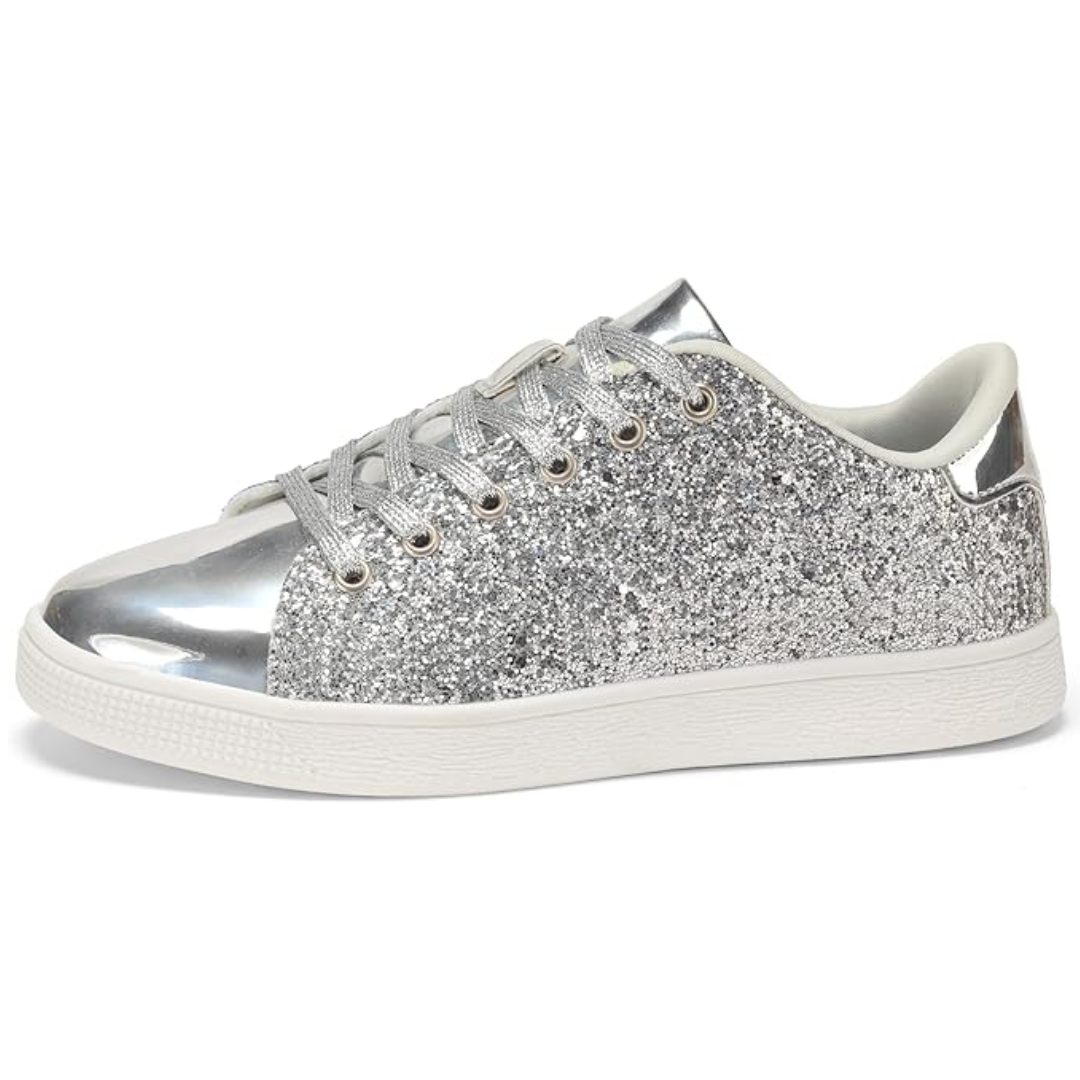 Sparkling Lace-Up Fashion Ladies Sneakers - Xenia