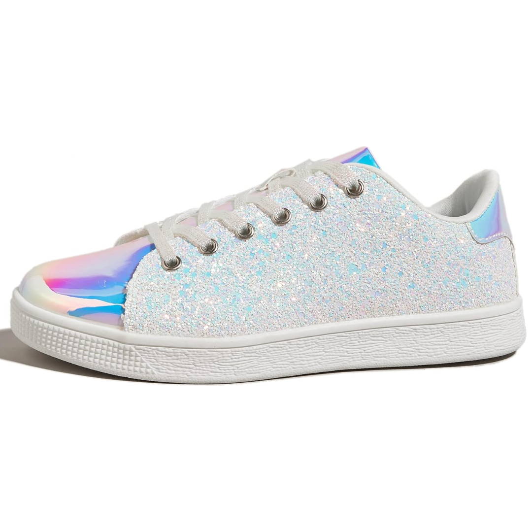 Sparkling Lace-Up Fashion Ladies Sneakers - Xenia