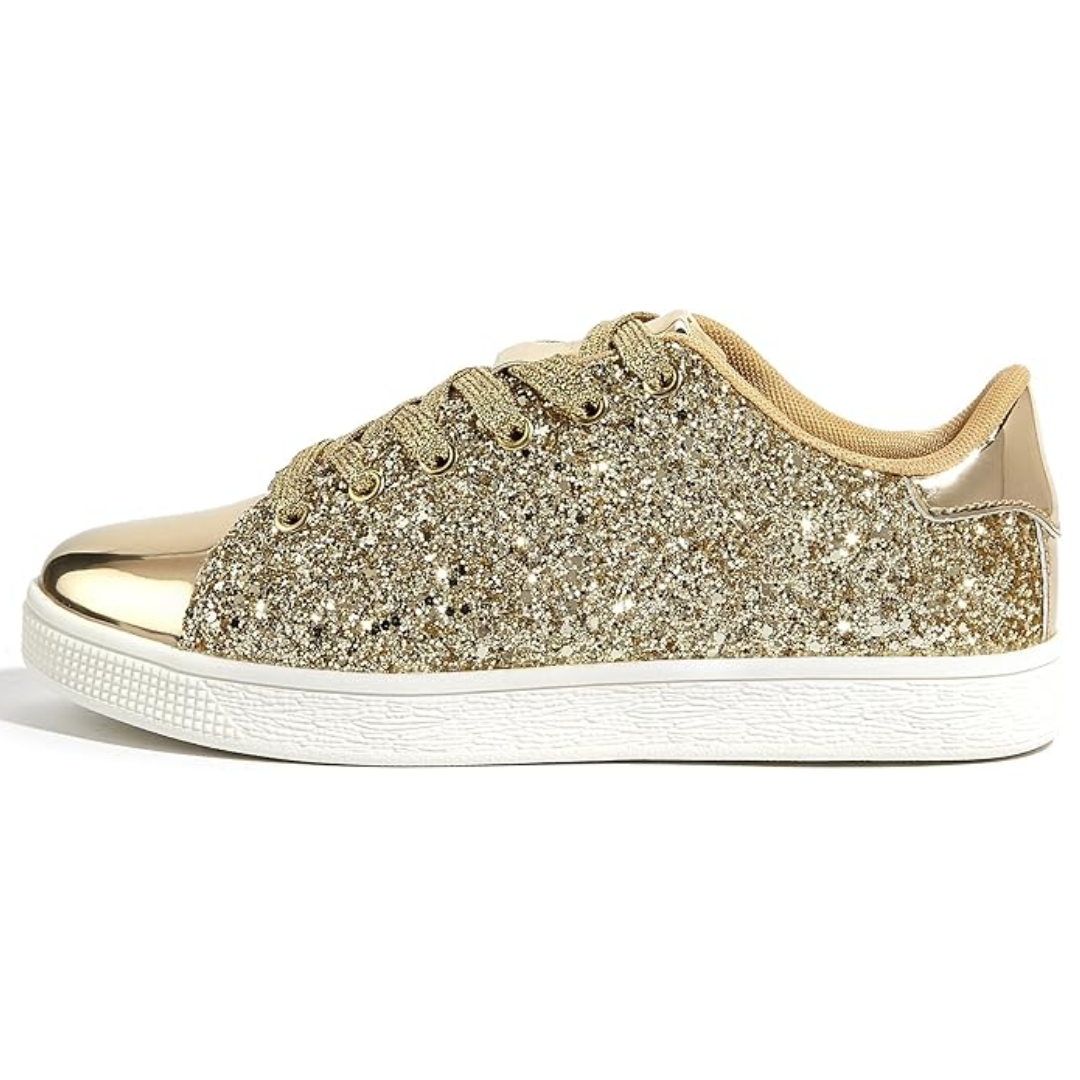 Sparkling Lace-Up Fashion Ladies Sneakers - Xenia