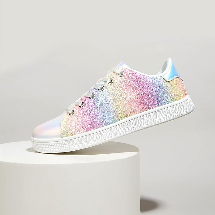 Sparkling Lace-Up Fashion Ladies Sneakers - Xenia