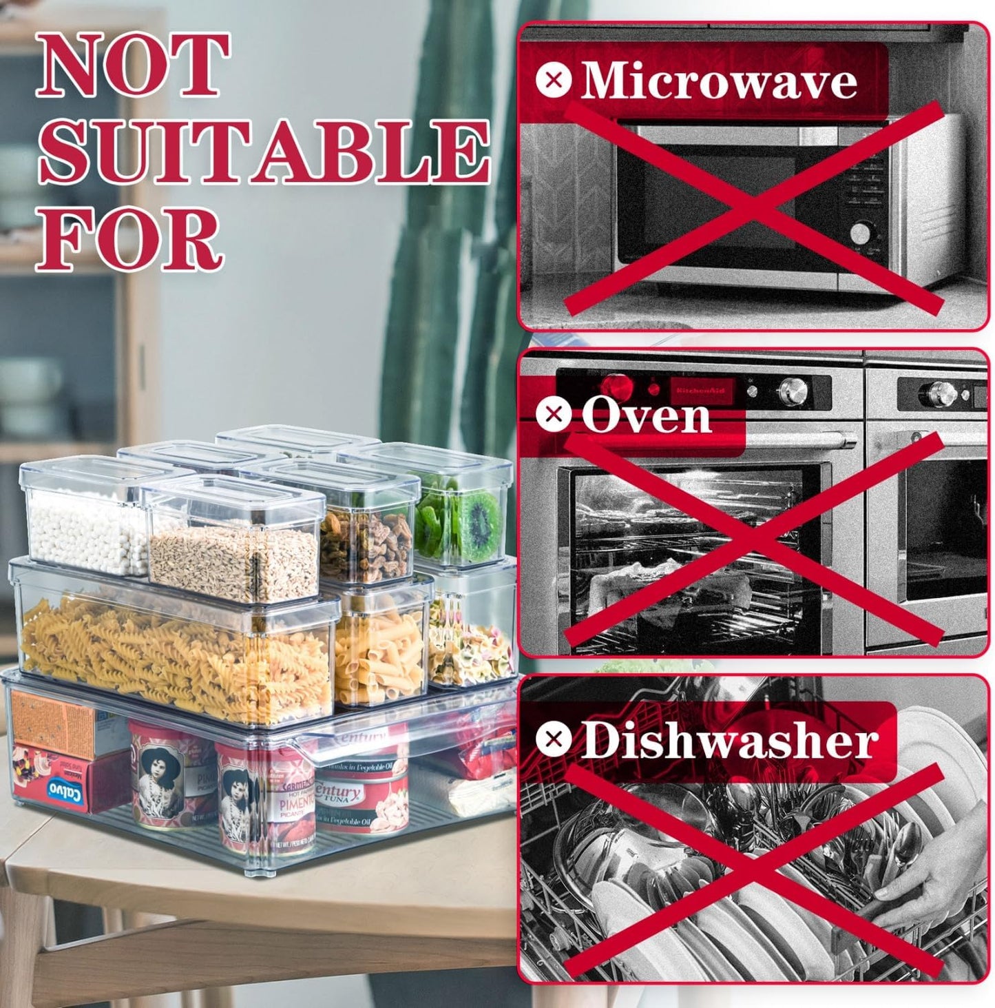 Stackable Fridge Organizer Set of 10 - FridgeMaster