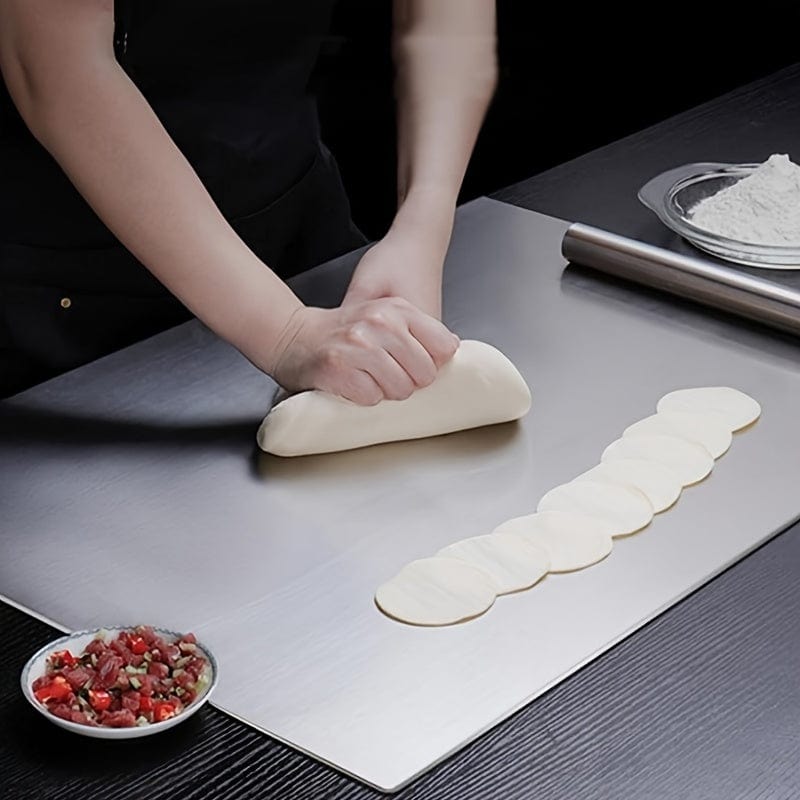 Stainless Steel Cutting Board - Non-Slip with Protective Edge