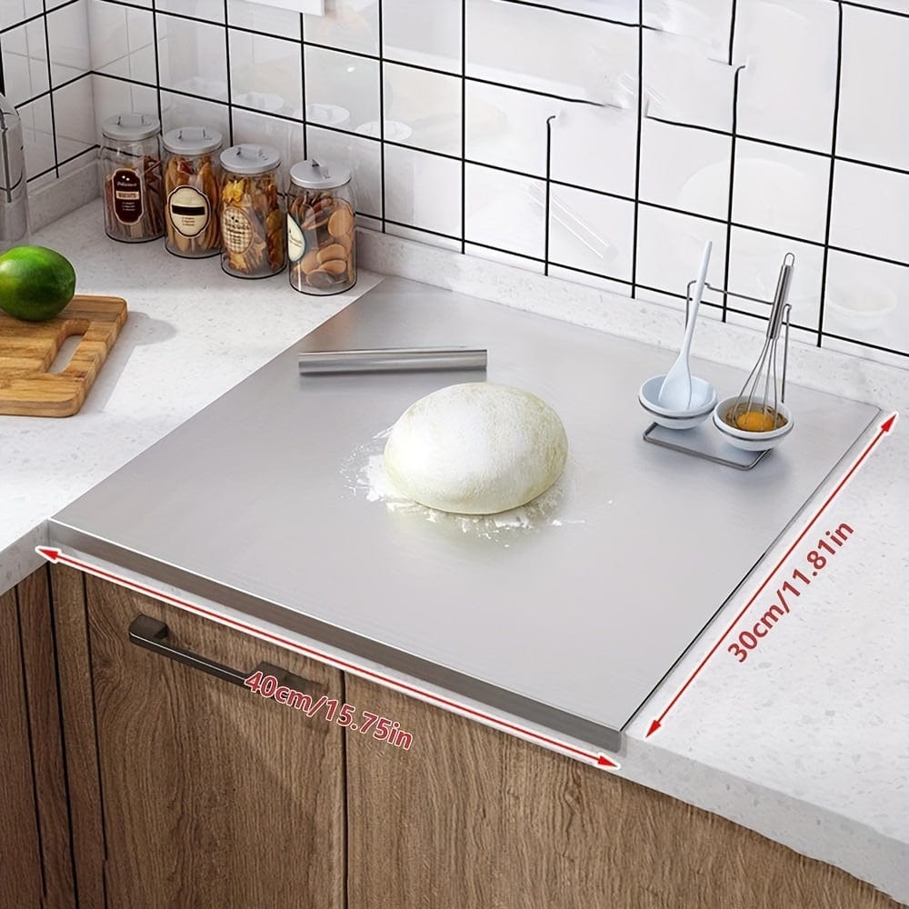 Stainless Steel Cutting Board - Non-Slip with Protective Edge