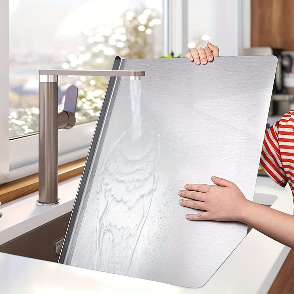 Stainless Steel Cutting Board - Non-Slip with Protective Edge