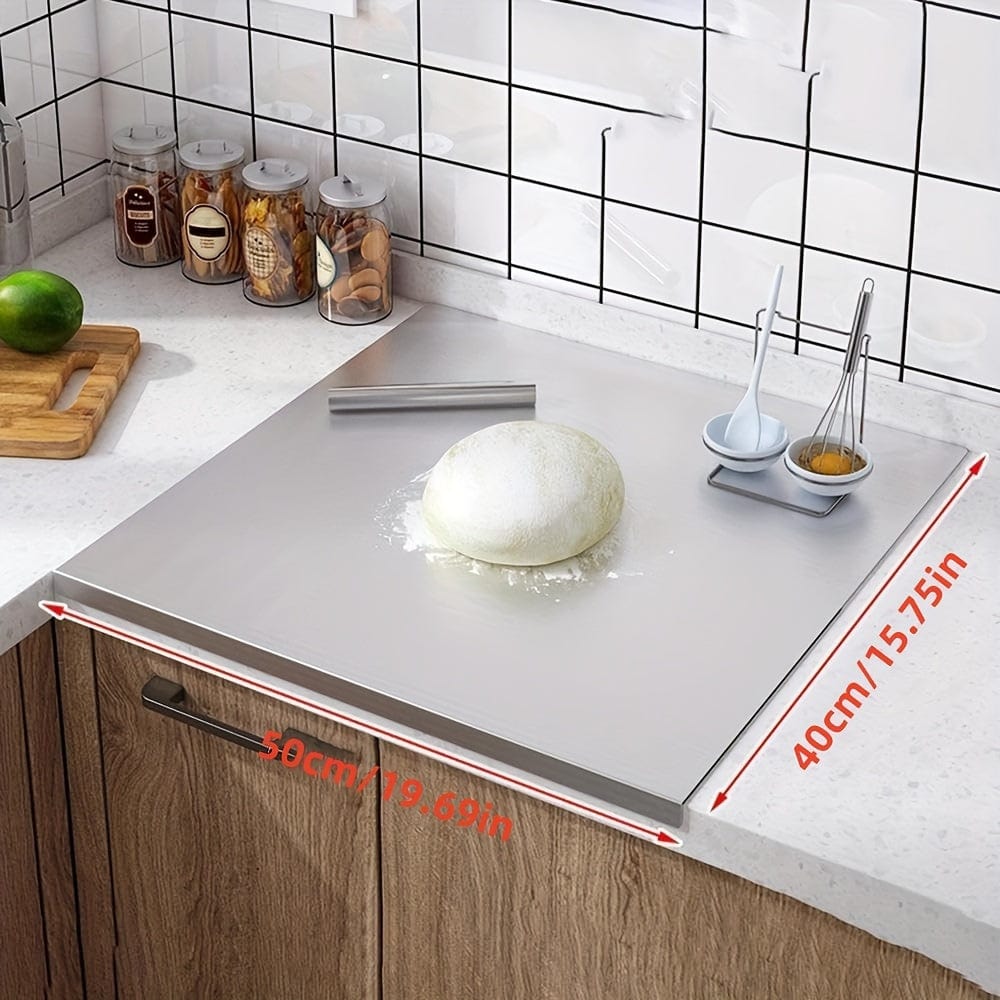 Stainless Steel Cutting Board - Non-Slip with Protective Edge