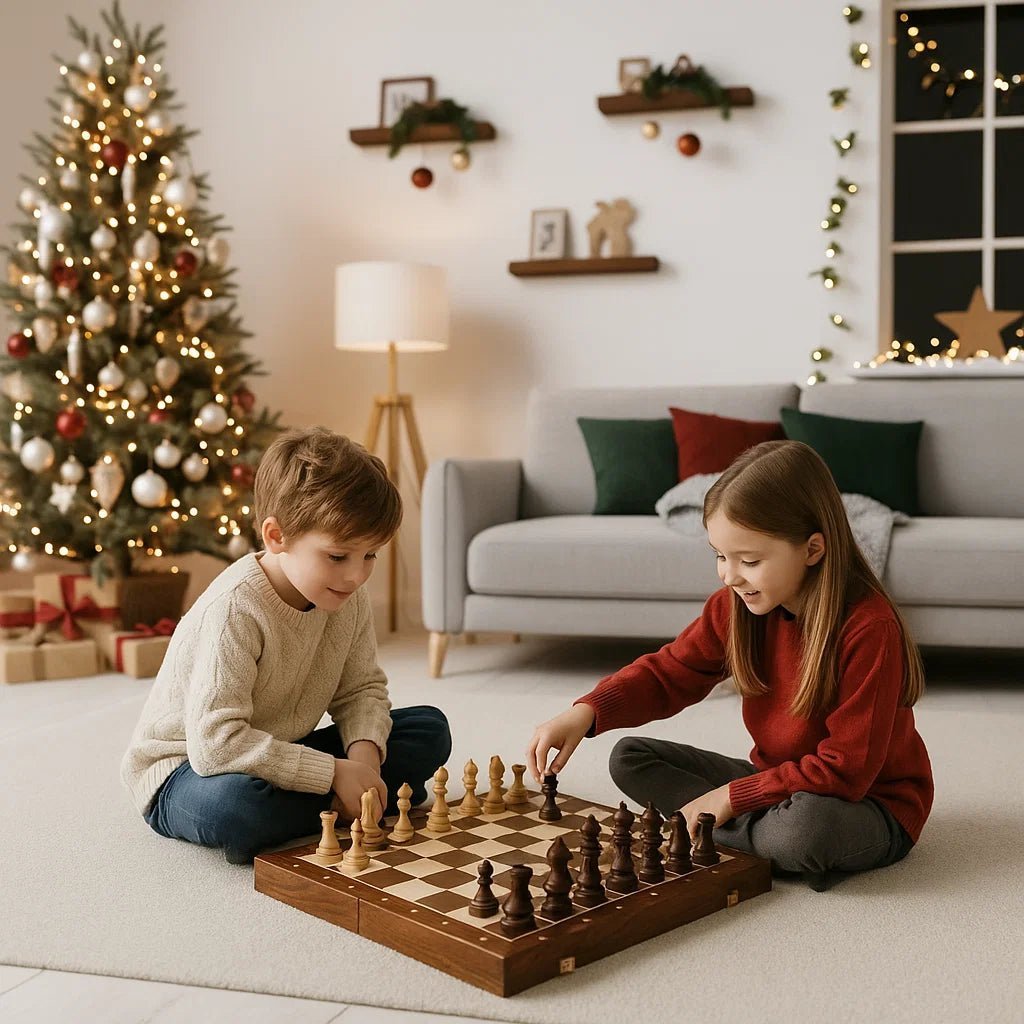 STRATEGIQON – Premium chess set made of wood with classic, foldable walnut wood board