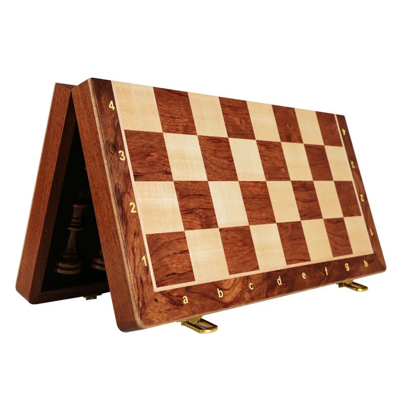 STRATEGIQON – Premium chess set made of wood with classic, foldable walnut wood board