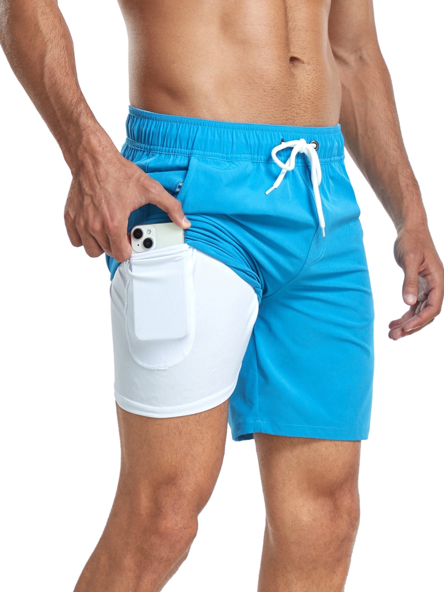 Swim Shorts | Quick-Drying Stretch Shorts for Men with Phone Pocket
