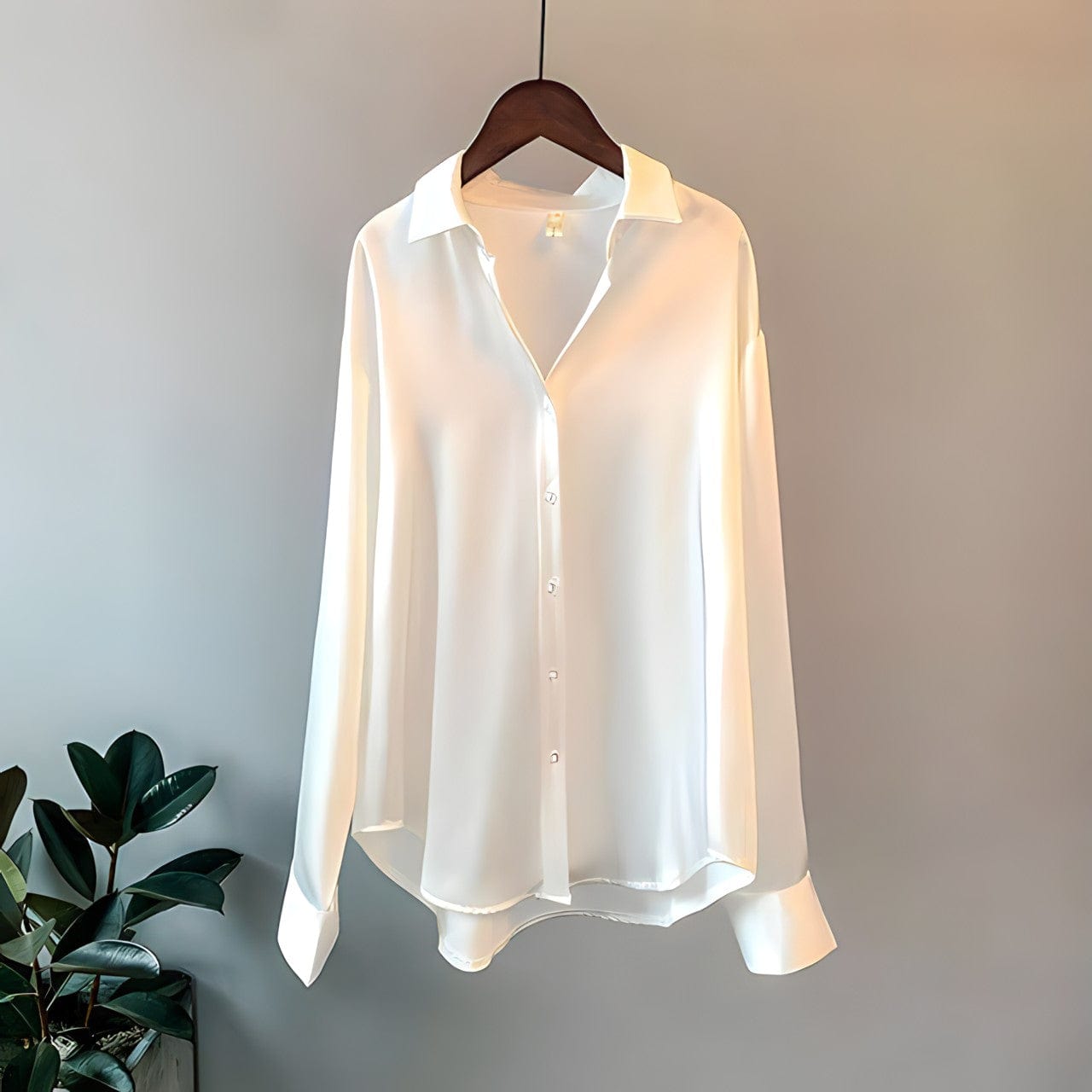 Tessa - Versatile Silk Top Luxurious Satin, Long Sleeves