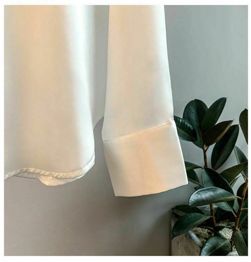 Tessa - Versatile Silk Top Luxurious Satin, Long Sleeves