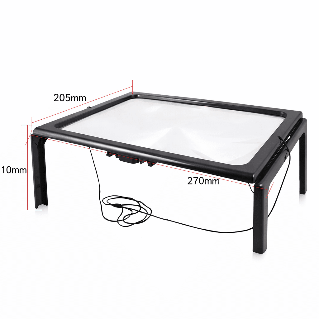 TEXTDESK – Foldable 3x Table Magnifier with LED Lighting for Hands-Free Reading