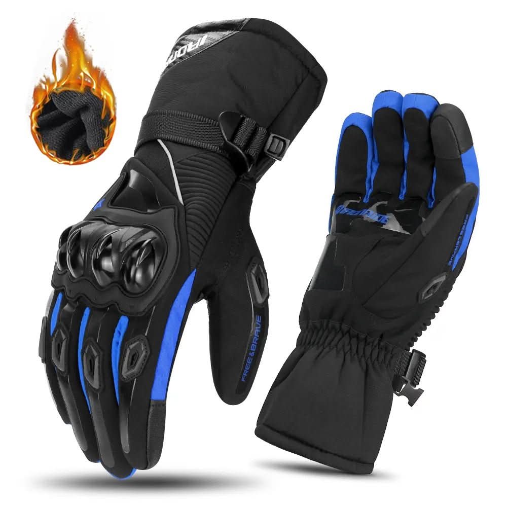 THERMOGRIP Moto Gloves - Waterproof winter motorbike gloves with 3-layer insulation & carbon fiber protection