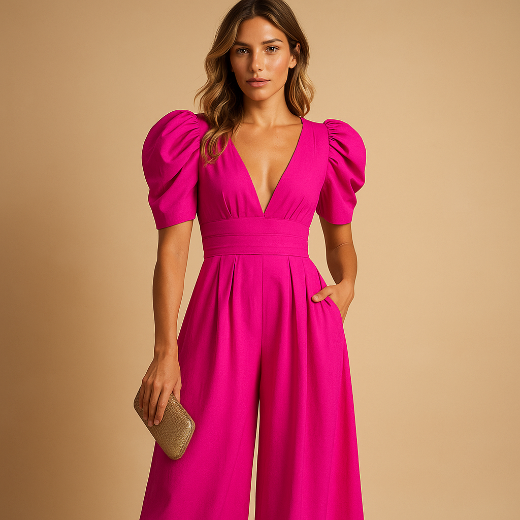 Trendy V-Neck Jumpsuit